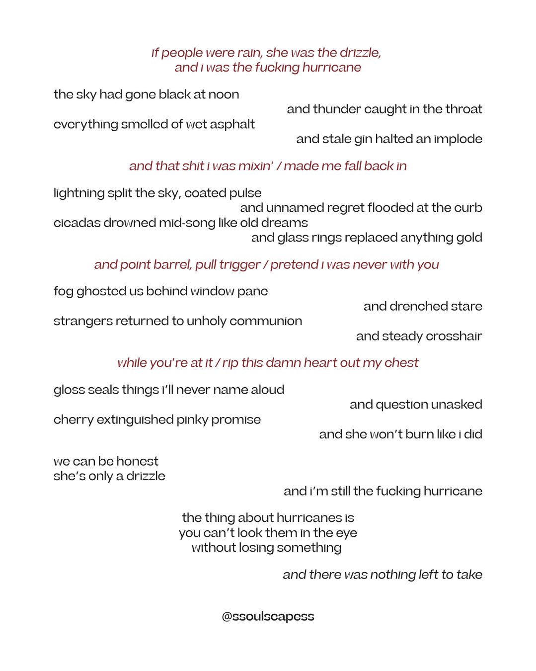 better at scarring anyway - Poem by LJ Moon via soulscapes Poem by LJ Moon via soulscapes: better at scarring anyway